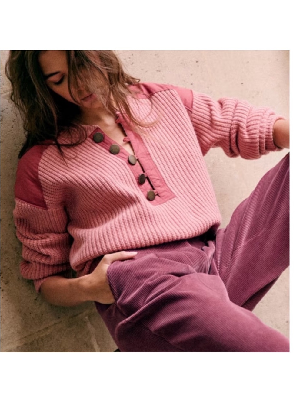 Sezane Pink Ewen Sweater